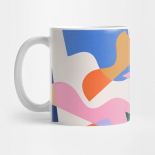 80's Summer Holiday Abstraction / Cut-Out Shapes on Cream Mug